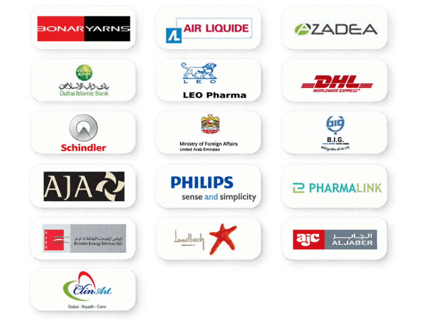 Client logos, UAE